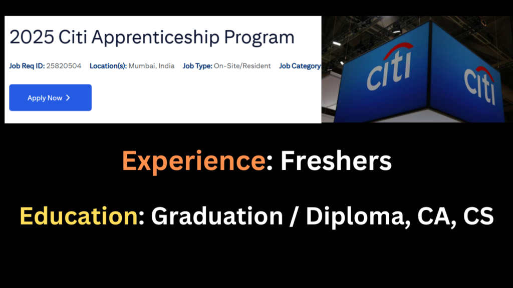 Citi Apprenticeship Program for Freshers