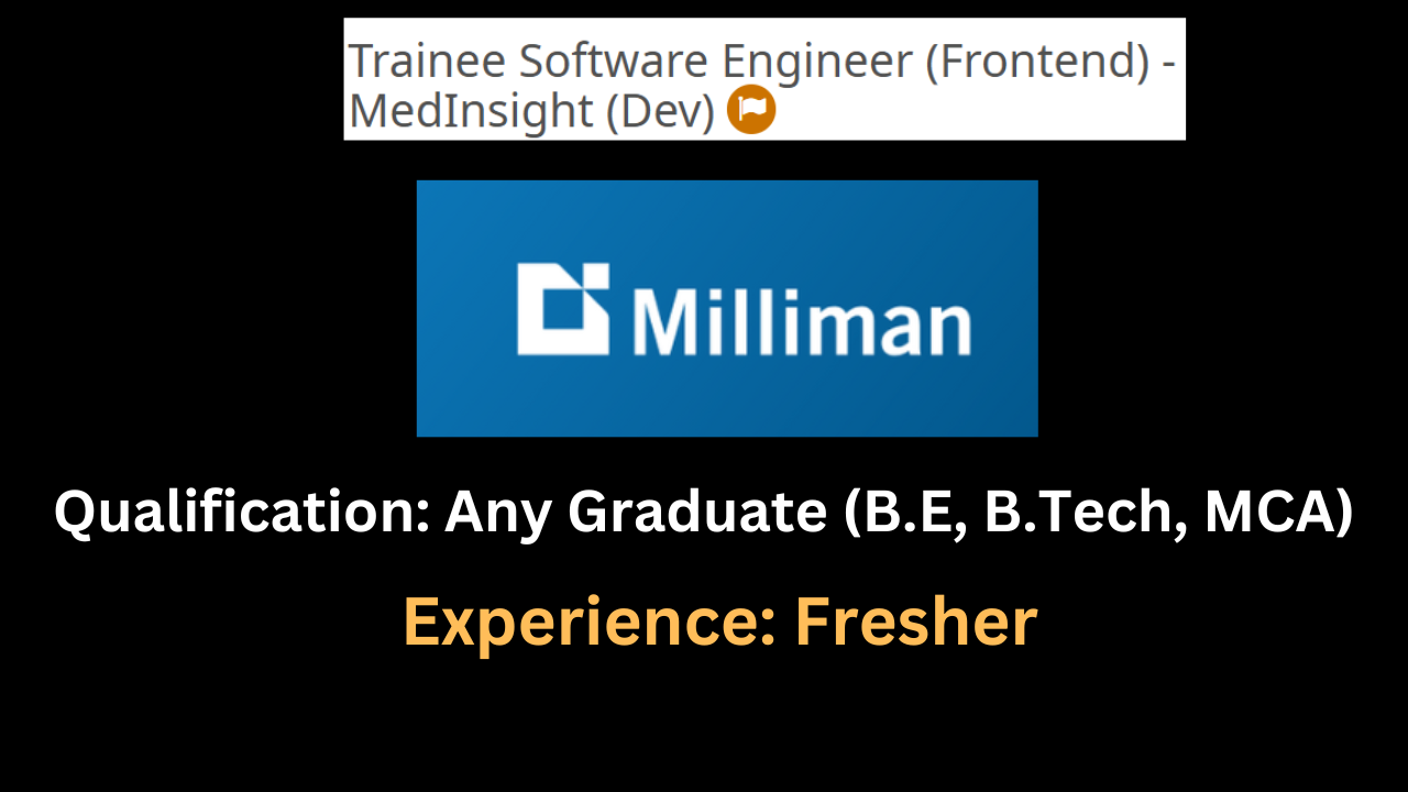 Trainee Software Engineer Freshers hiring in Milliman